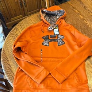 Under Armour Orange Hoodie with Camo Logo